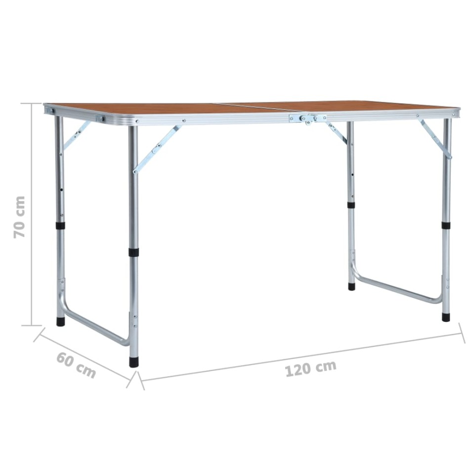 Mesa de camping plegable de aluminio 120x60