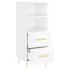 Aparador de madera contrachapada blanco brillante 34,5x34x90