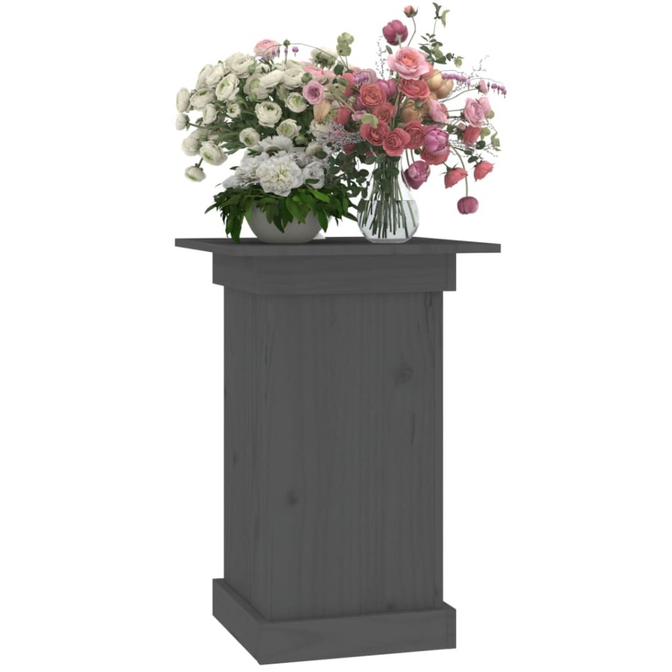 Soporte para plantas madera maciza de pino gris 40x40x60