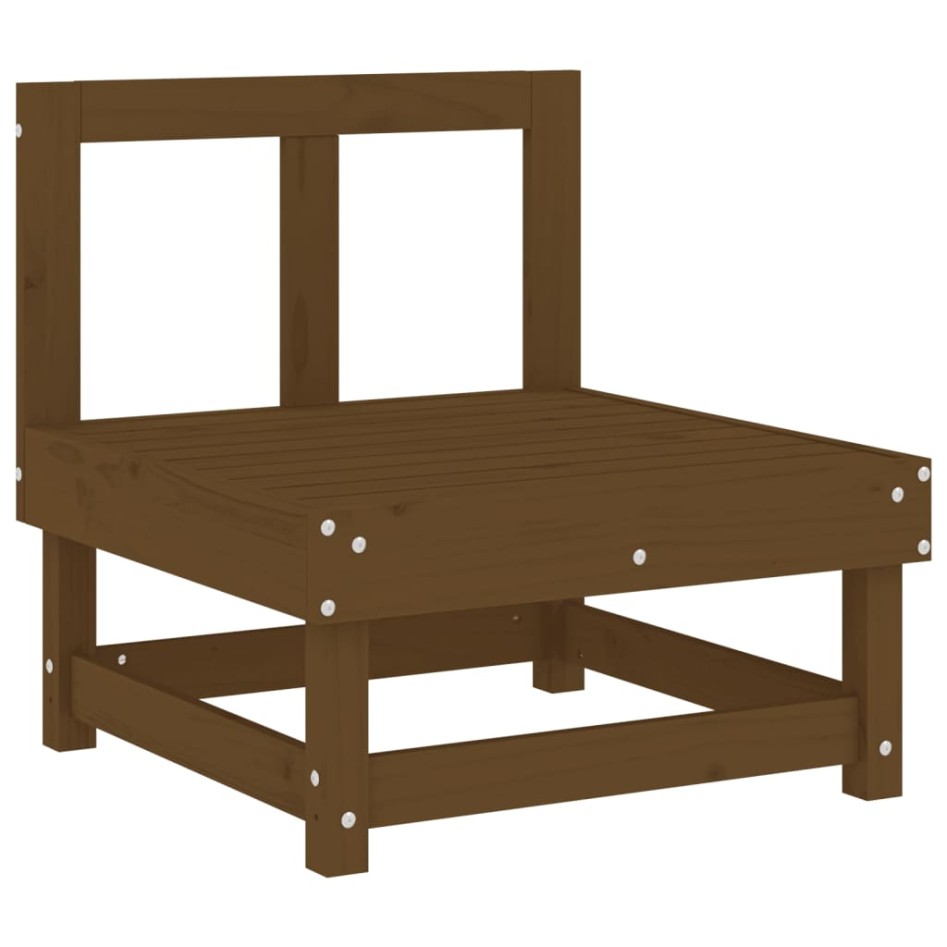 Sofá central con cojines madera maciza de pino marrón