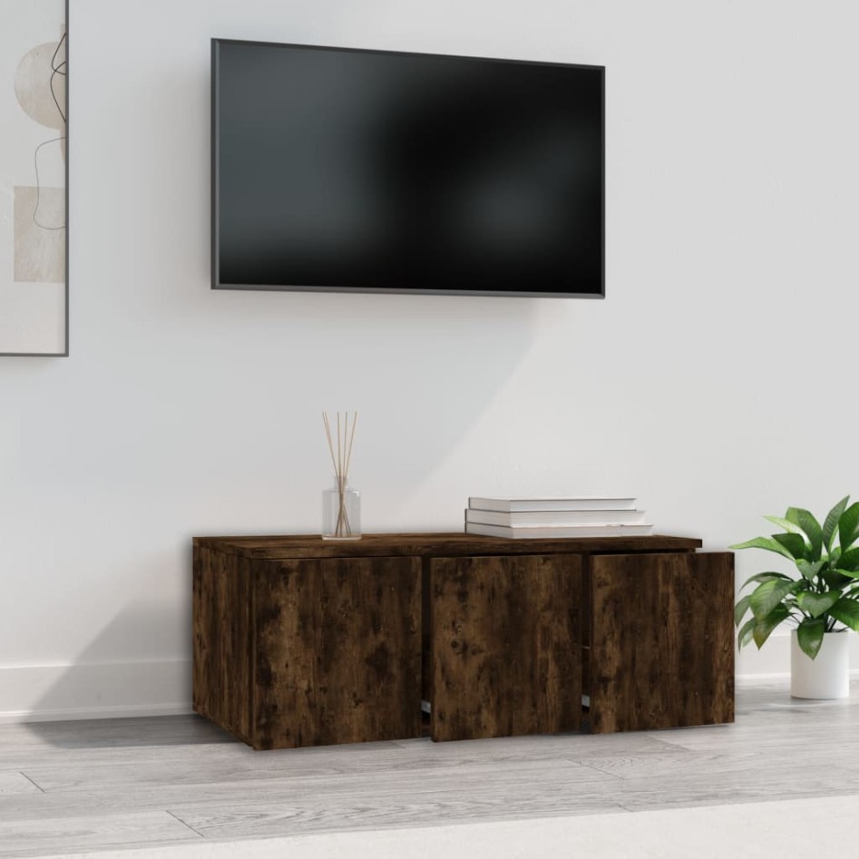 Mueble para TV madera contrachapada roble ahumado 80x34x30