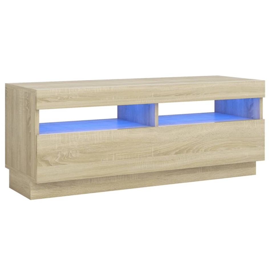 Mueble de TV con luces LED roble Sonoma 100x35x40