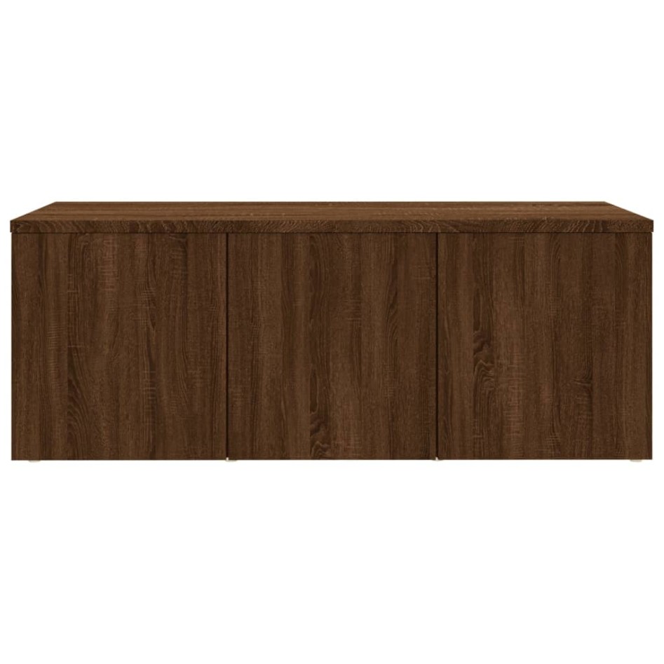 Mueble TV madera contrachapada color marrón roble 80x34x30