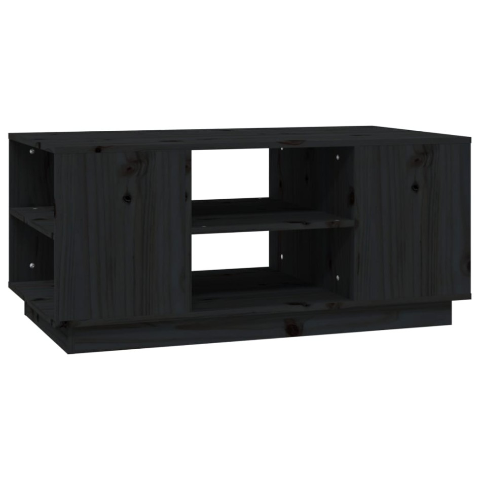 Mesa de centro de madera maciza de pino negro 90x49x40,5