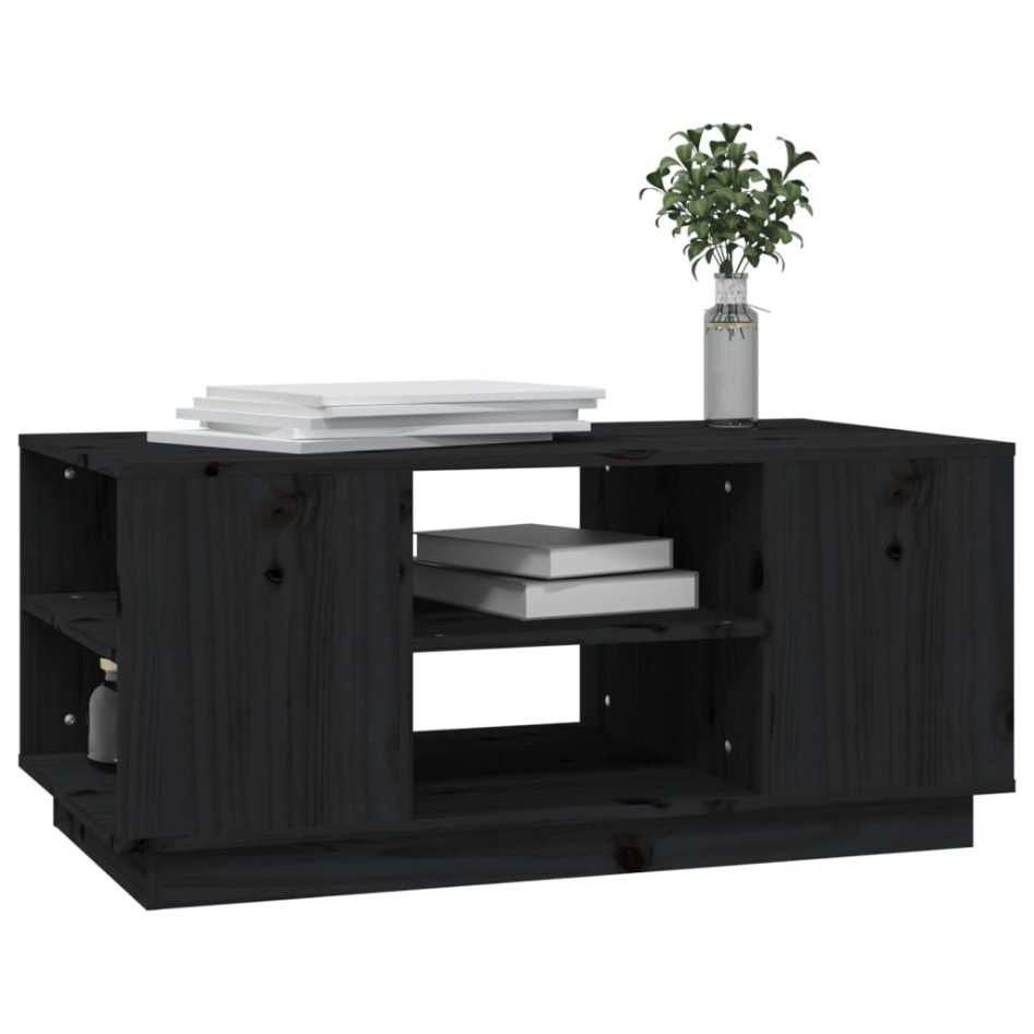 Mesa de centro de madera maciza de pino negro 90x49x40,5