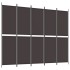 Biombo divisor de 5 paneles de tela marrón 250x200