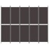 Biombo divisor de 5 paneles de tela marrón 250x200
