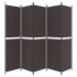 Biombo divisor de 5 paneles de tela marrón 250x200
