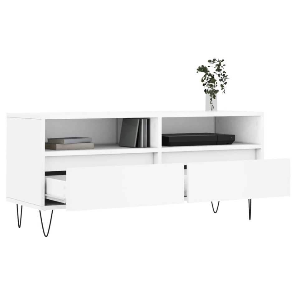 Mueble para TV madera contrachapada blanco 100x34,5x44,5