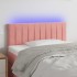 Cabecero con LED de terciopelo rosa 100x5x78/88