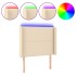 Cabecero con LED de tela color crema 103x16x118/128