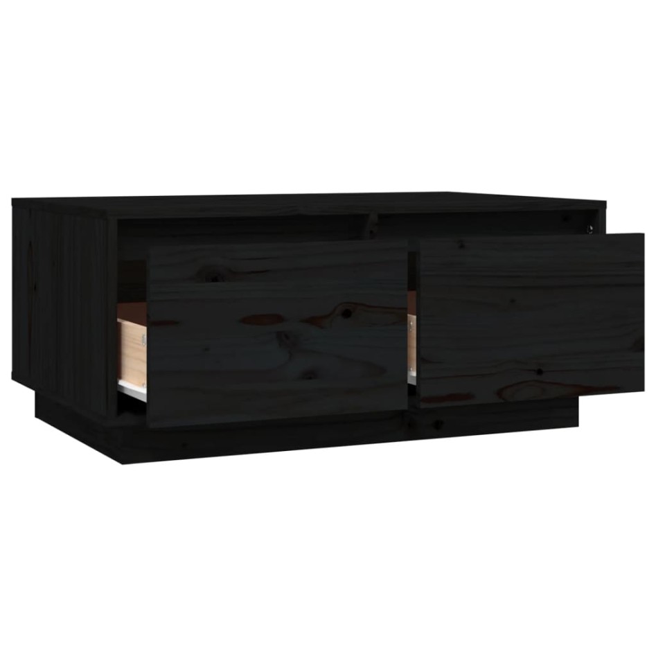 Mesa de centro de madera maciza de pino negro 80x50x35