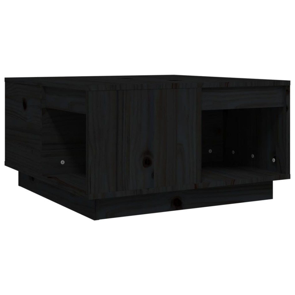 Mesa de centro de madera maciza de pino negro 60x61x32,5