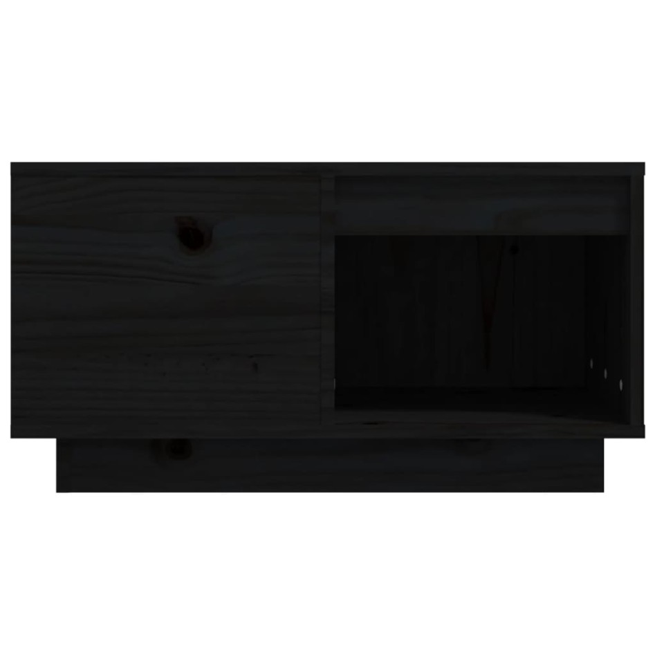 Mesa de centro de madera maciza de pino negro 60x61x32,5