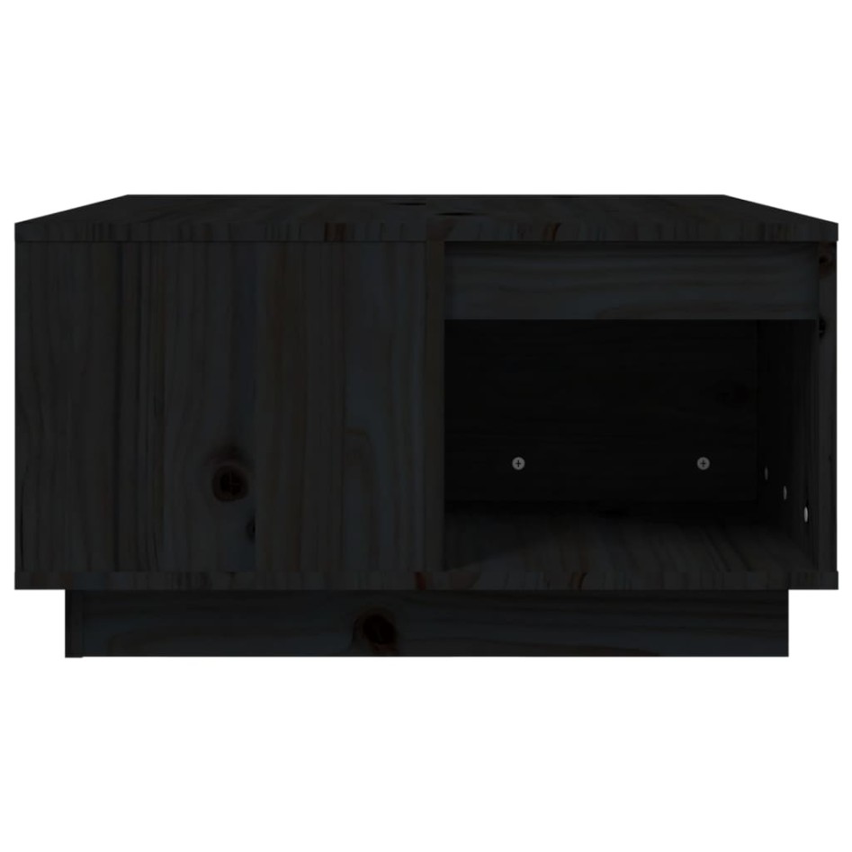 Mesa de centro de madera maciza de pino negro 60x61x32,5