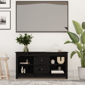 Mueble de TV de madera maciza de pino negro 103x36,5x52