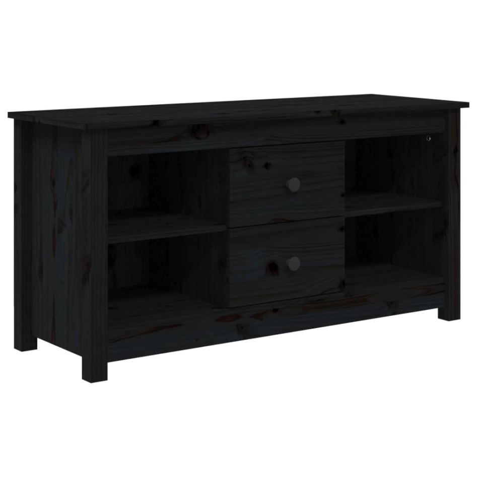 Mueble de TV de madera maciza de pino negro 103x36,5x52