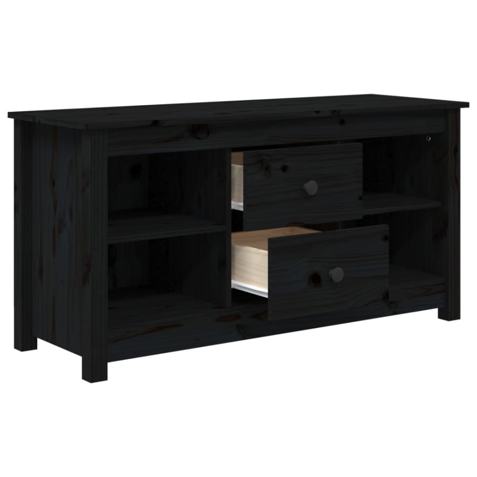 Mueble de TV de madera maciza de pino negro 103x36,5x52