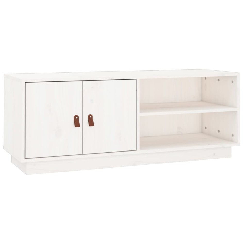 Mueble de TV de madera maciza de pino blanco 105x34x40