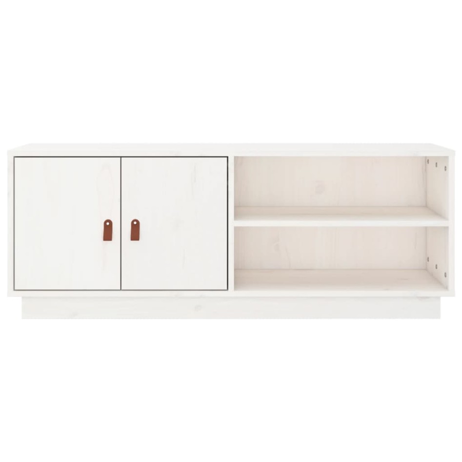 Mueble de TV de madera maciza de pino blanco 105x34x40