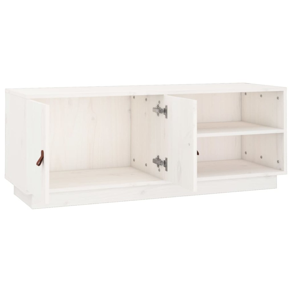 Mueble de TV de madera maciza de pino blanco 105x34x40