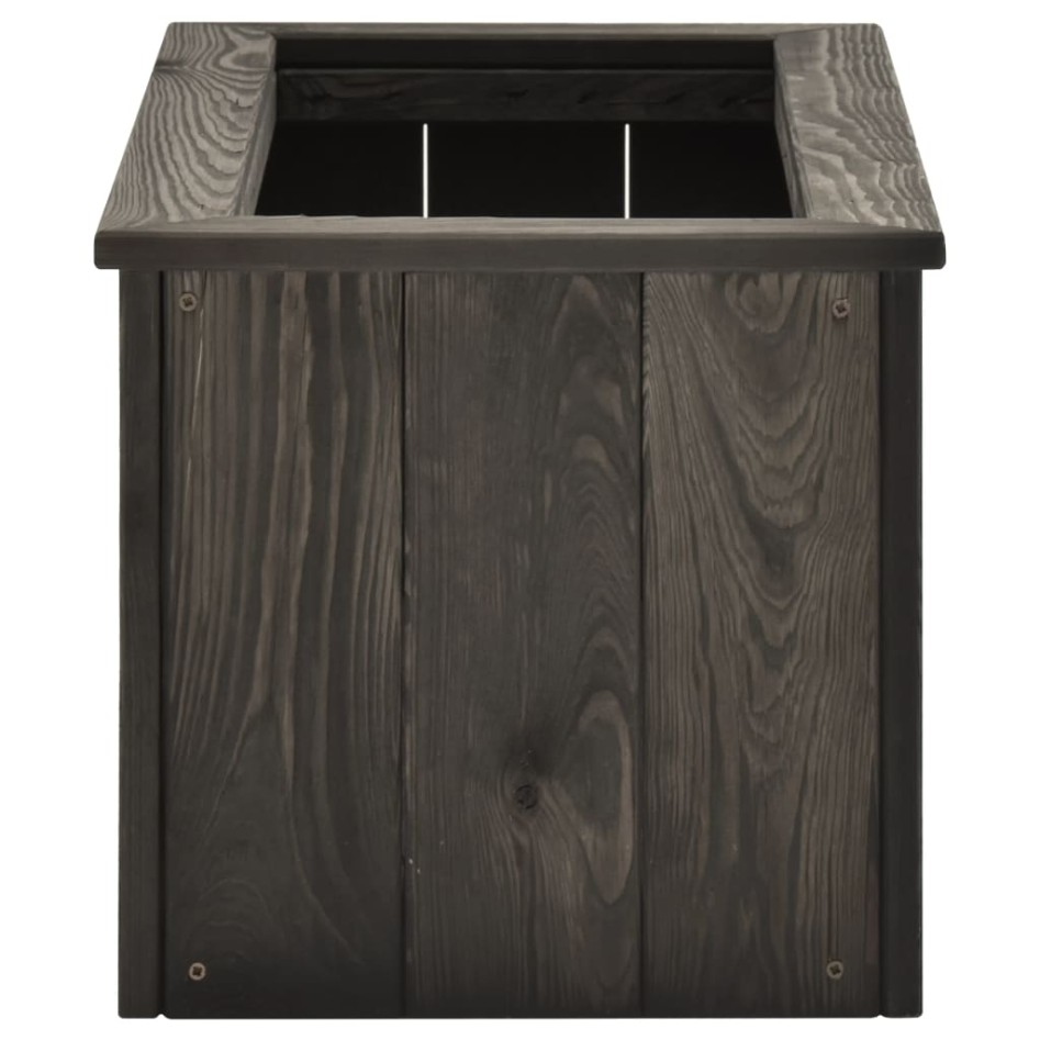 Arriate de madera maciza de pino gris oscuro 74x32x30