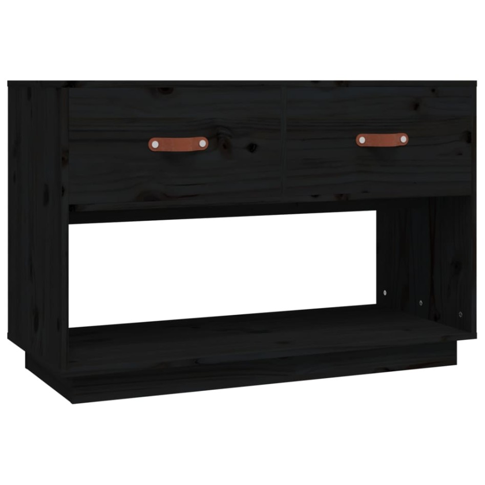 Mueble de TV madera maciza de pino negro 90x40x60