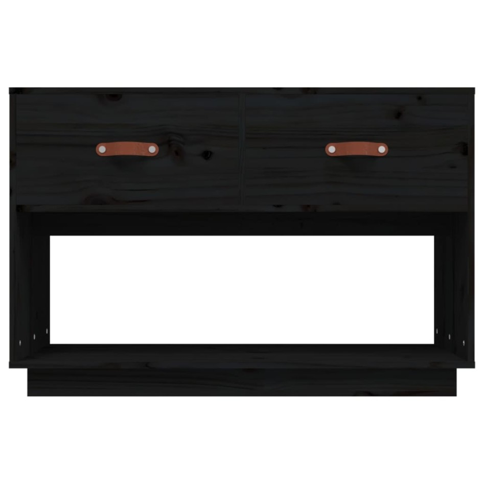 Mueble de TV madera maciza de pino negro 90x40x60