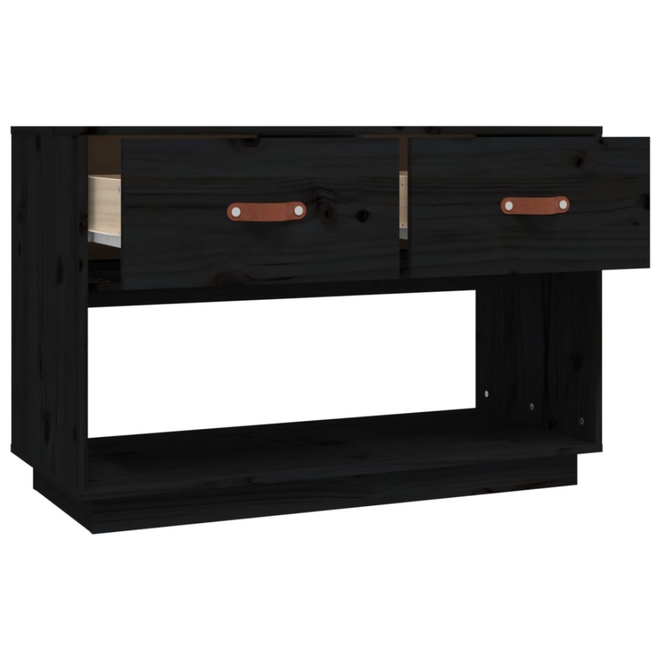 Mueble de TV madera maciza de pino negro 90x40x60