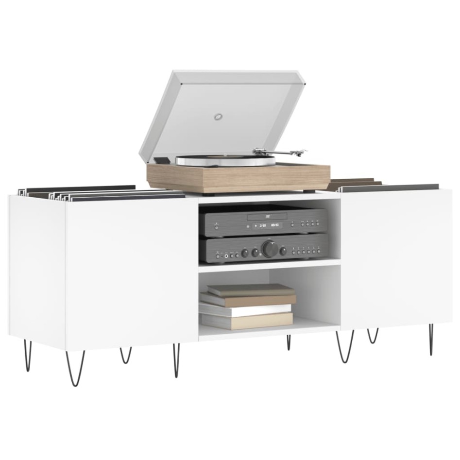 Mueble para discos madera contrachapada blanco 121x38x48