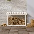 Leñero de madera maciza de pino blanco 108x64,5x78