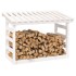 Leñero de madera maciza de pino blanco 108x64,5x78