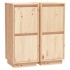 Aparador 2 uds madera maciza de pino 31,5x34x75