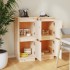 Aparador 2 uds madera maciza de pino 31,5x34x75