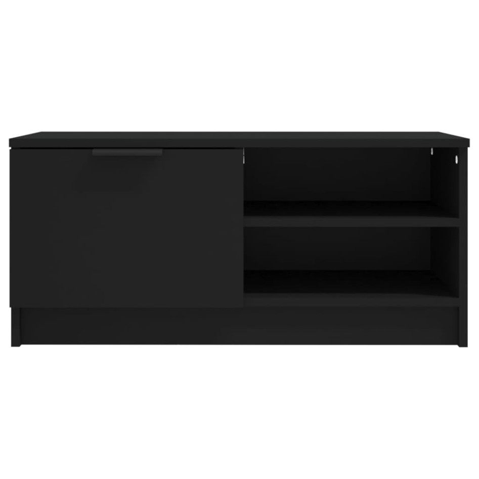 Mueble para TV madera contrachapada negro 80x35x36,5