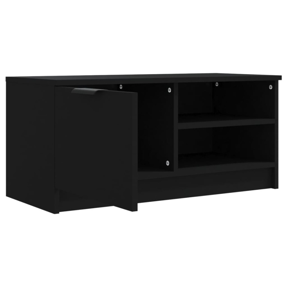 Mueble para TV madera contrachapada negro 80x35x36,5