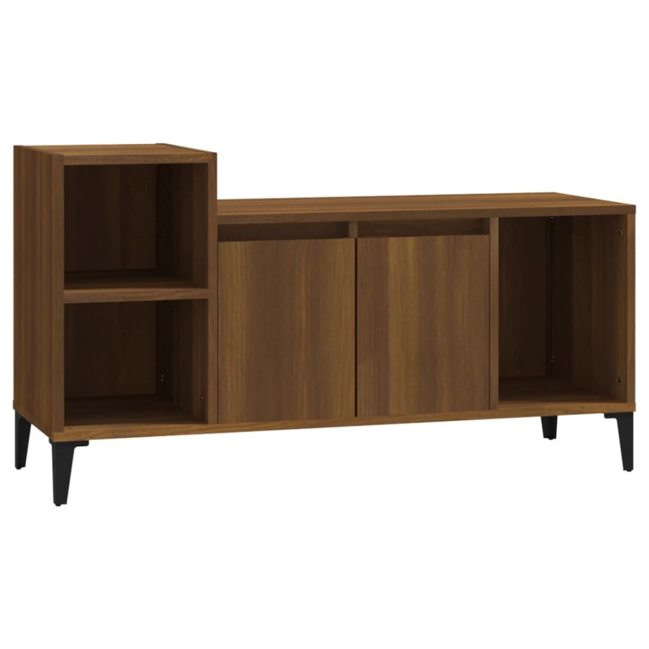 Mueble para TV madera contrachapada marrón roble 100x35x55