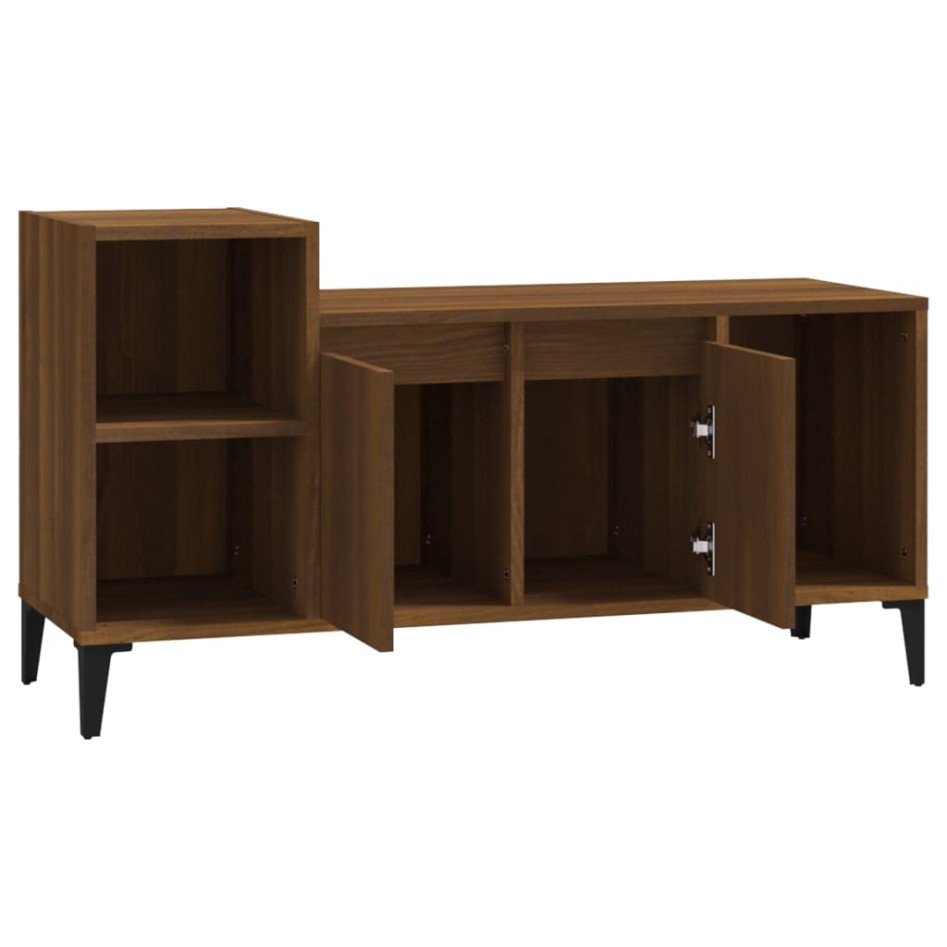 Mueble para TV madera contrachapada marrón roble 100x35x55