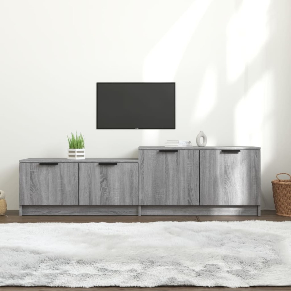 Mueble de TV madera contrachapada gris Sonoma 158,5x36x45