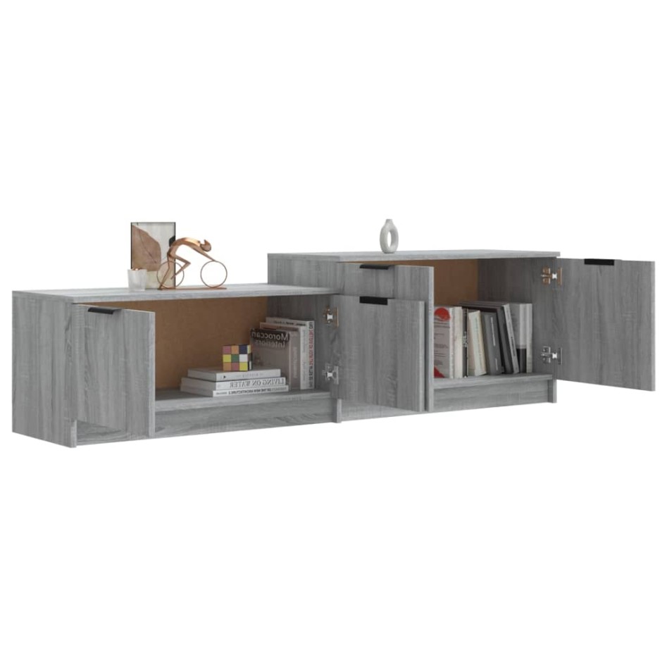 Mueble de TV madera contrachapada gris Sonoma 158,5x36x45