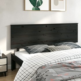 Cabecero de cama madera maciza de pino negro 204x6x82,5