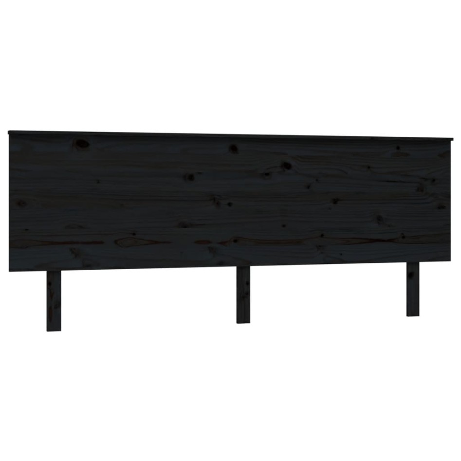 Cabecero de cama madera maciza de pino negro 204x6x82,5
