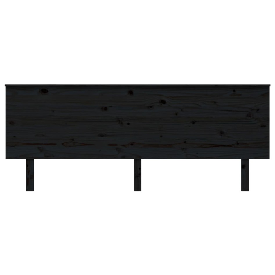 Cabecero de cama madera maciza de pino negro 204x6x82,5