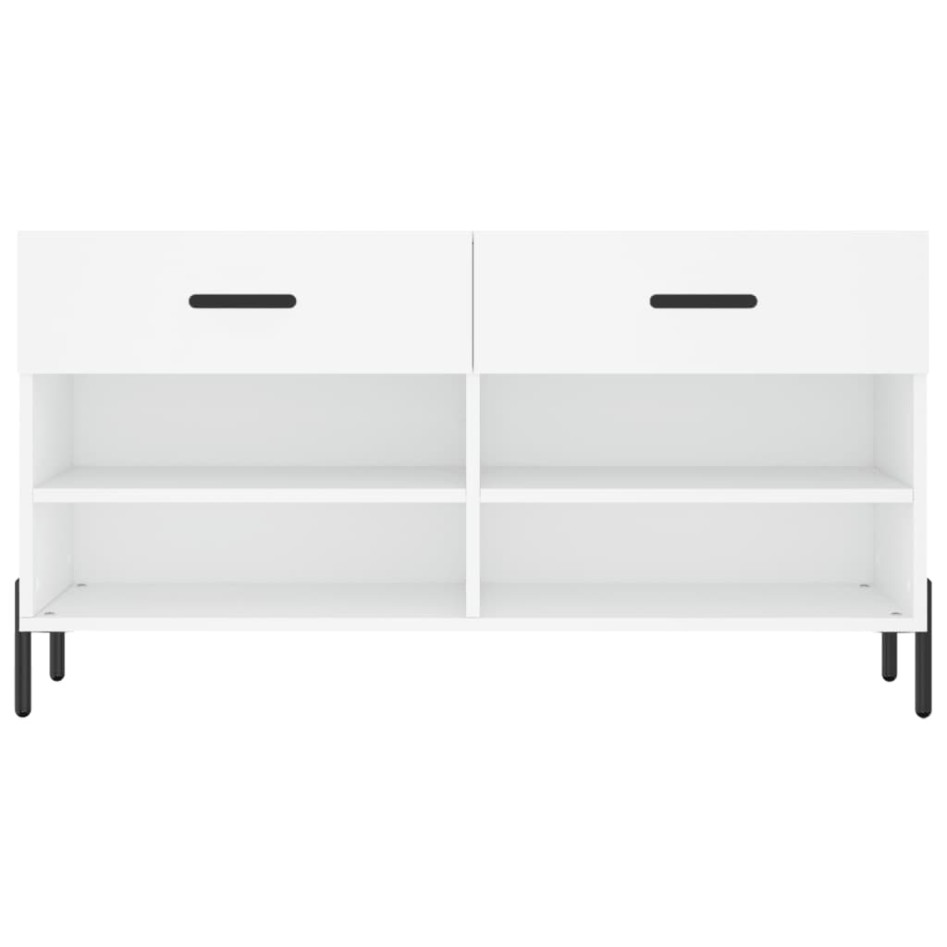 Banco zapatero madera de ingeniería blanco 102x35x55