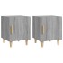 Mesitas de noche 2 uds madera contrachapada gris