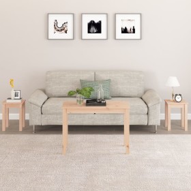 Mesas apilables 3 unidades madera maciza de