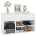 Banco zapatero madera contrachapada blanco brillante