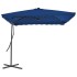 Sombrilla de jardín con palo de acero azul 250x250x230