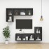 Mueble TV pared madera contrachapada gris 37x37x142,5