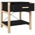 Mesitas de noche 2 uds madera contrachapada negro 42x38x45